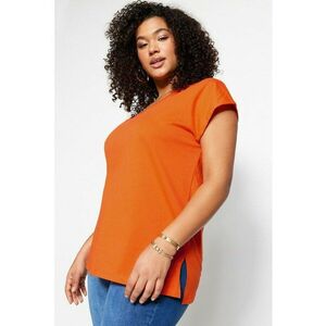 Tricou plus size de jerseu cu decolteu in V imagine