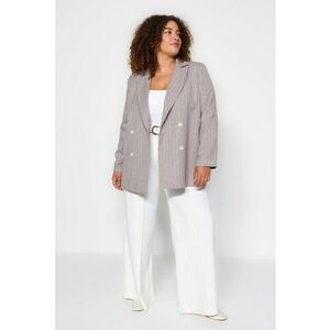 Sacou plus size cu model in dungi imagine