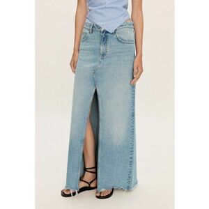 Fusta maxi din denim cu slit frontal Amaia imagine