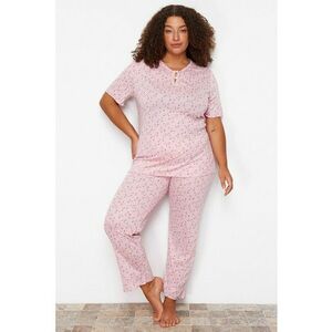 Pijama cu model floral Plus Size imagine