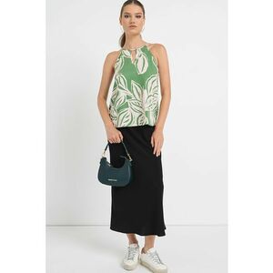 Top cu decolteu halter si model floral imagine