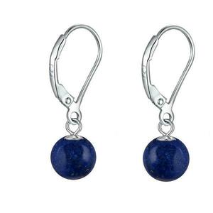 Cercei Argint, Tortita Inchisa, cu Pietre Semipretioase Naturale de Lapis Lazuli de 8 mm, Kaskadda imagine