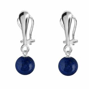 Cercei Argint, Tip Clipsuri, cu Pietre Semipretioase Naturale de Lapis Lazuli de 8 mm, Kaskadda imagine