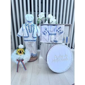 Set Traditional Botez Costumas baietel Trusou Lumanare 2 imagine