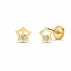 Cercei din aur 14K pentru copii Stars and Diamonds imagine