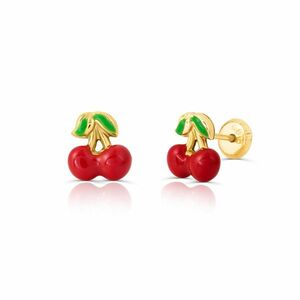 Cercei din aur 14K pentru copii Cherries imagine