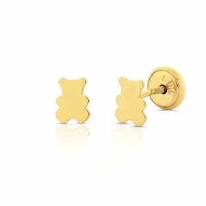 Cercei din aur 14k pentru copii Teddy Bear Silhouette imagine