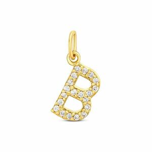 Pandantiv din aur 14K Letter B with diamonds imagine