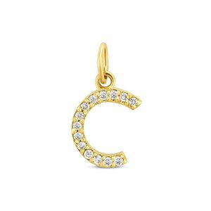 Pandantiv din aur 14K Letter C with diamonds imagine