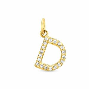 Pandantiv din aur 14K Letter D with diamonds imagine