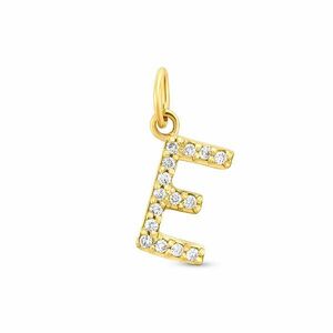 Pandantiv din aur 14K Letter E with diamonds imagine