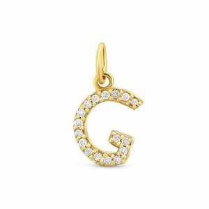 Pandantiv din aur 14K Letter G with diamonds imagine