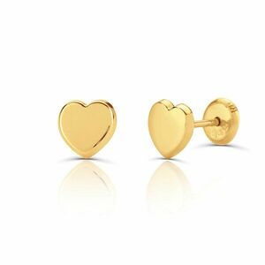 Cercei din aur 14K pentru copii Simple Hearts imagine