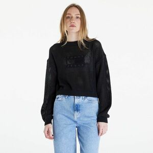 Pulover Tommy Jeans Open Stitch Flag Sweater Black imagine