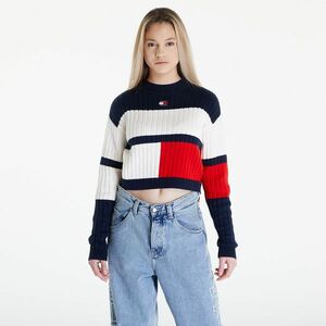 Pulover Tommy Jeans Colorblock Badge White imagine