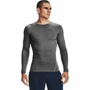 Tricou Under Armour Hg Armour Comp LS Carbon Heather/ Black imagine