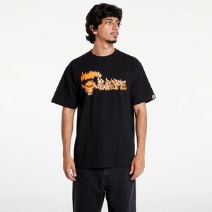 Tricou A BATHING APE Flame Ape Face Tee Black/ Red imagine