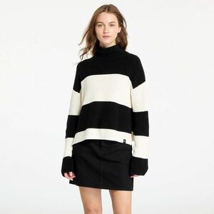 Pulover Calvin Klein Jeans Chunky Loose High Neck Sweater Ivory/ Black Stripe imagine