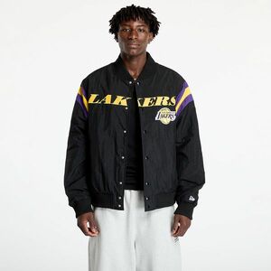 Bomber New Era Los Angeles Lakers NBA Panel Bomber Jacket UNISEX Black/ Canary Yellow imagine