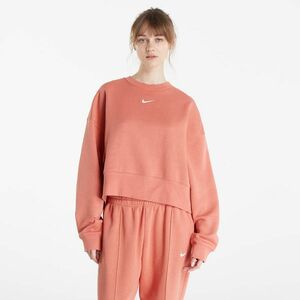 Hanorac Nike NSW Essential Clctn Fleece Oversized Crew Madder Root/ White imagine