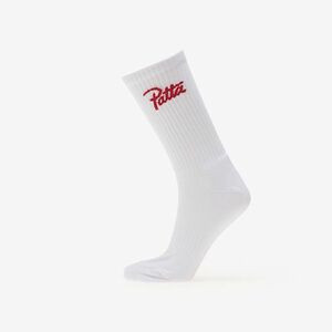 Patta Script Logo Sport Socks 1-Pack White imagine