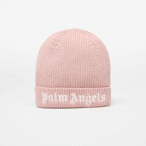 Palm Angels Kids Logo Knit Beanie Pink/ White imagine