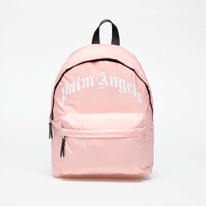 Palm Angels Kids Curved Logo Big Backpack Pink/ White imagine