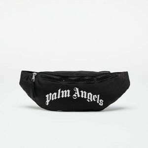 Geantă de talie Palm Angels Kids Curved Logo Fanny Pack Black/ White imagine