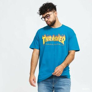 Tricou Thrasher Flame Logo Tee Dark Turquoise imagine