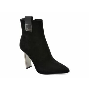 Botine elegante EPICA negre, E228, din piele intoarsa imagine