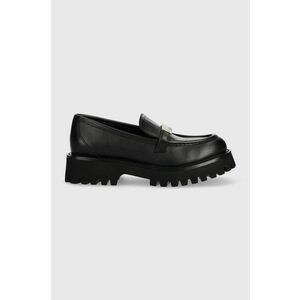 Dkny mocasini de piele Ronnie femei, culoarea negru, cu toc plat, K3349230 imagine