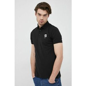 Karl Lagerfeld tricou polo bărbați, culoarea negru, cu imprimeu 500221.745022 imagine