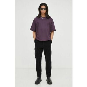 G-Star Raw tricou din bumbac culoarea violet, neted imagine