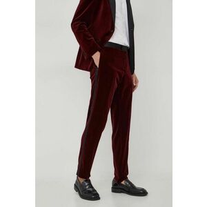 BOSS pantaloni barbati, culoarea bordo, mulata imagine