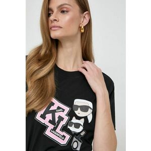 Karl Lagerfeld tricou din bumbac femei, culoarea negru imagine