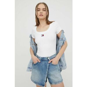 Tommy Jeans tricou femei, culoarea alb DW0DW17396 imagine