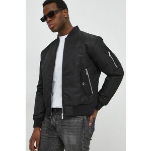 Karl Lagerfeld geaca bomber barbati, culoarea negru, de tranzitie imagine