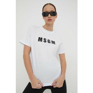 MSGM tricou din bumbac femei, culoarea alb 3641MDM92.247002 imagine