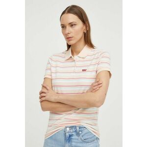 Levi's tricou polo femei, culoarea bej imagine