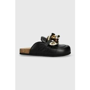 JW Anderson șlapi de piele Chain Loafer femei, culoarea negru, ANW35004E imagine