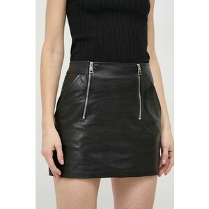 Elisabetta Franchi fusta de piele culoarea negru, mini, drept imagine