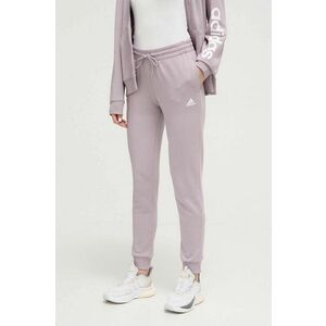 adidas pantaloni de trening din bumbac culoarea roz, cu imprimeu IS2105 imagine