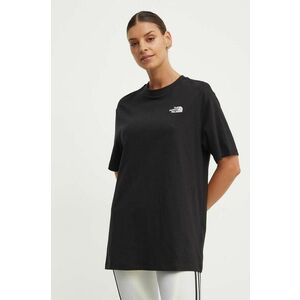 The North Face tricou din bumbac W S/S Essential Oversize Tee femei, culoarea negru, NF0A87NQJK31 imagine