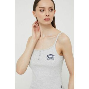 Superdry top femei, culoarea gri imagine