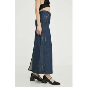 Gestuz fustă din denim culoarea bleumarin, maxi, drept 10909033 imagine