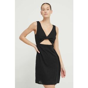 Billabong rochie din bumbac culoarea negru, mini, mulata imagine