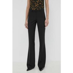 Theory pantaloni de lana culoarea negru, drept, high waist imagine