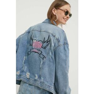 Chiara Ferragni geaca jeans PUNK femei, de tranzitie, oversize, 76CBS414 imagine