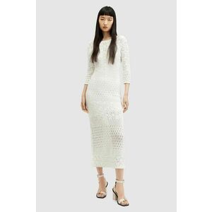 AllSaints rochie BRIAR DRESS culoarea alb, midi, drept, W126DA imagine