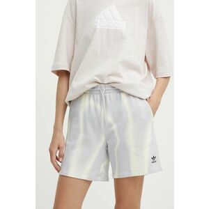 adidas Originals pantaloni scurti din bumbac culoarea gri, modelator, high waist, IU2484 imagine